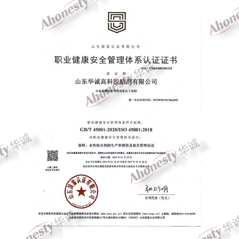 ISO 45001:2018 occupational health and safety certificate, 2 of 2